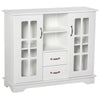 Sideboard with Glass Doors and 2 Drawers - White