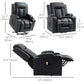 PU Leather Power Lift Recliner with Cup Holders - Black