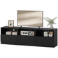 TV Stand with 3 Cabinets for TVs up to 85" - Black