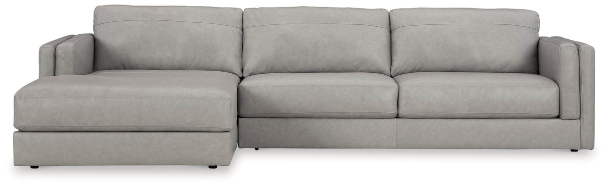 Amiata - Glacier - 2-Piece Sectional With Laf Corner Chaise - Leather Match - Forward Furniture