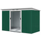 9' x 4' Garden Tool Shed Metal Storage Shed Outdoor Equipment Tool Box with Foundation Kit, Ventilation & Doors, Dark Green