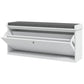 Upholstered Shoe Storage Bench with Flip Drawer - White