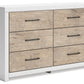 Charbitt - Two-tone - Six Drawer Dresser