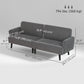 Modern Couch, 3 Seater Sofa, Corduroy Loveseat with Rubberwood Legs and Extra-Wide Seat, Grey