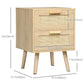 Boho Nightstand Set of 2 with 2 Drawers