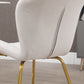 Dining Chairs Set of 4, Modern Accent Chair with Cushioned Backrest, Upholstery for Living Room, Cream White