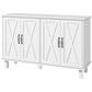 Kitchen Sideboard Cabinet with 4 Barn Doors - White