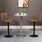 Bar Stools Set of 2, Swivel Counter Height Barstools with Back, Footrest, Adjustable Height, Dark Brown