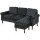 L-Shaped Sectional Sofa with Reversible Chaise - Black