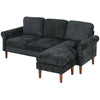L-Shaped Sectional Sofa with Reversible Chaise - Black