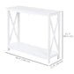 40" X-Design Console Table with Shelf - White