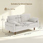 3-Seater Velvet Sofa with Spring Cushions - Cream White