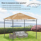 10' x 10' Square Gazebo Canopy Replacement UV Protected Top Cover Sun Shade Beige