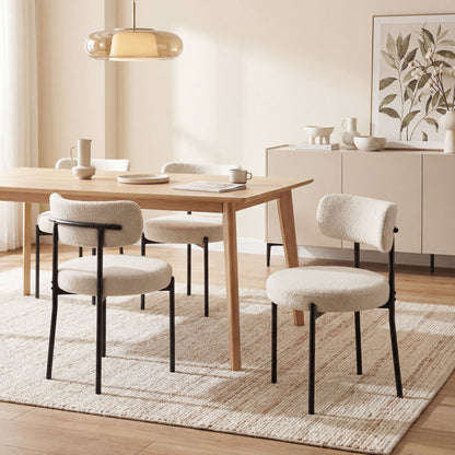 Set of 4 Berber Fleece Dining Chairs