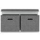 Shoe Storage Bench with Seat, Entryway Bench Seat with Cushion, 2 Fabric Drawers for Hallway, White