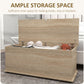 39.5" Storage Chest with 2 Safety Hinges, Storage Box Organizer with Flip-Top Lid, Entryway Storage Bench, Oak
