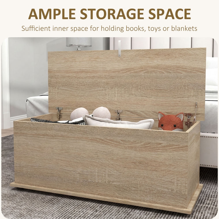 39.5" Storage Chest Bench with Flip-Top Lid - Oak