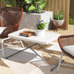 Folding Outdoor Patio Table, 3-Level Adjustable Camping Table Picnic Table with HDPE Top, Steel Legs, White
