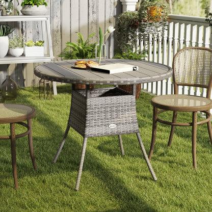 35.4" Wicker Dining Table with Composite Top