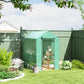 Walk-in Greenhouse Outdoor Portable Plant Flower Growth Warm House with Roll-up Door, 73" x 47" x 75", Green