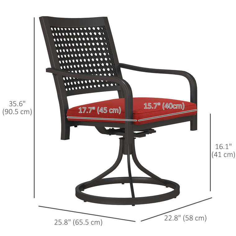 Patio Swivel Rocker Chair with Curved Armrests