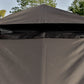 10'x10' Soft-top Patio Gazebo with Double Tier Roof, Mesh Curtains, Display Shelves, Top Hooks, Coffee