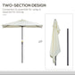 8ft Half Umbrella Outdoor Balcony Parasol Patio Garden Outdoor Window Sun Shade w/ 5 Ribs Beige