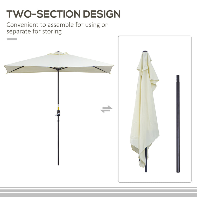 8ft Beige Half Umbrella with 5 Ribs