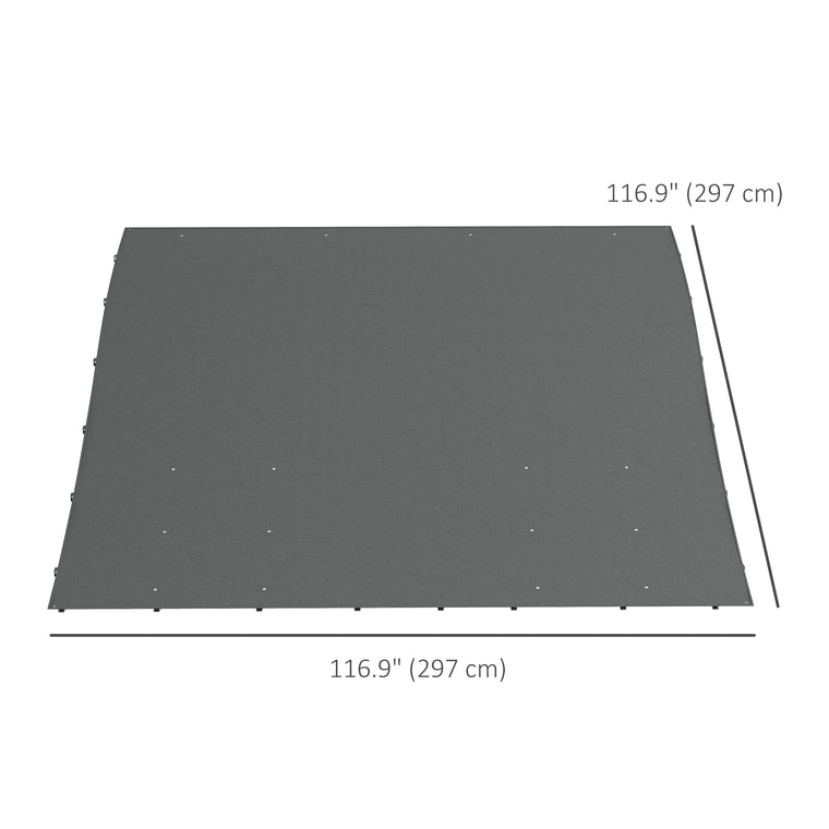 10' x 10' Dark Grey Pergola Canopy Replacement Cover