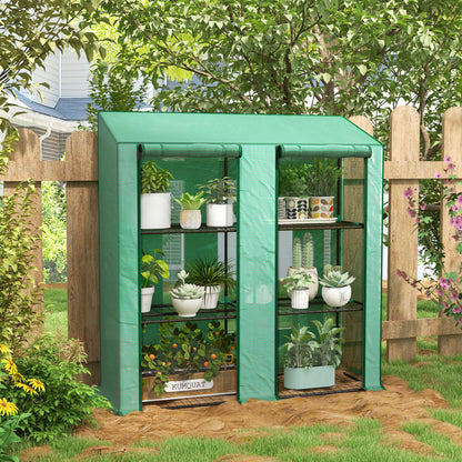 56.3" x 18.1" x 59.4" Mini Greenhouse with 3-Tier Shelves