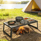 Folding Campfire Grill, 36" x 18" Heavy Duty Carbon Steel Grill Grate with Folding Legs, Black