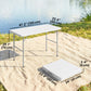 47" x 24" Folding Camping Table, Picnic Table with 2 Adjustable Heights and Carrying Handle, Indoor Outdoor Use, White