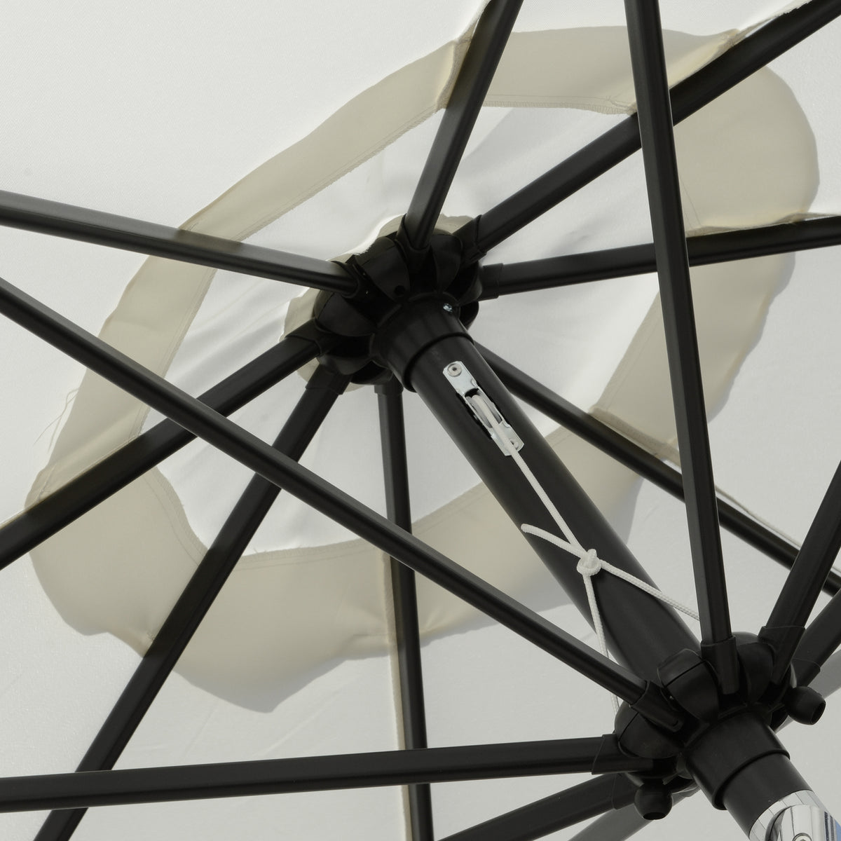 8.5ft Cream White Round Market Table Umbrella with Tilt