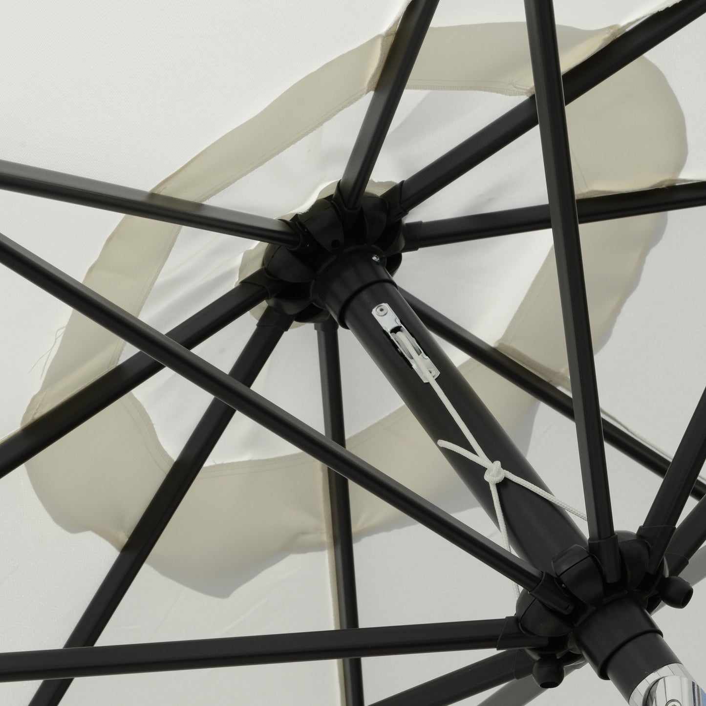 8.5ft Cream White Round Market Table Umbrella with Tilt