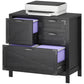 Lateral Filing Cabinet, Farmhouse File Cabinet with 4 Drawers, Fit Letter/A4/Legal Hanging Files, Black Wood Grain