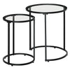 Set of 2 Round Nesting Coffee Tables with Glass Top