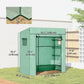 Walk-in Tomato Greenhouse Lean-to Green House with Reinforced PE Cover, Roll-up Door, Mesh Windows, Green