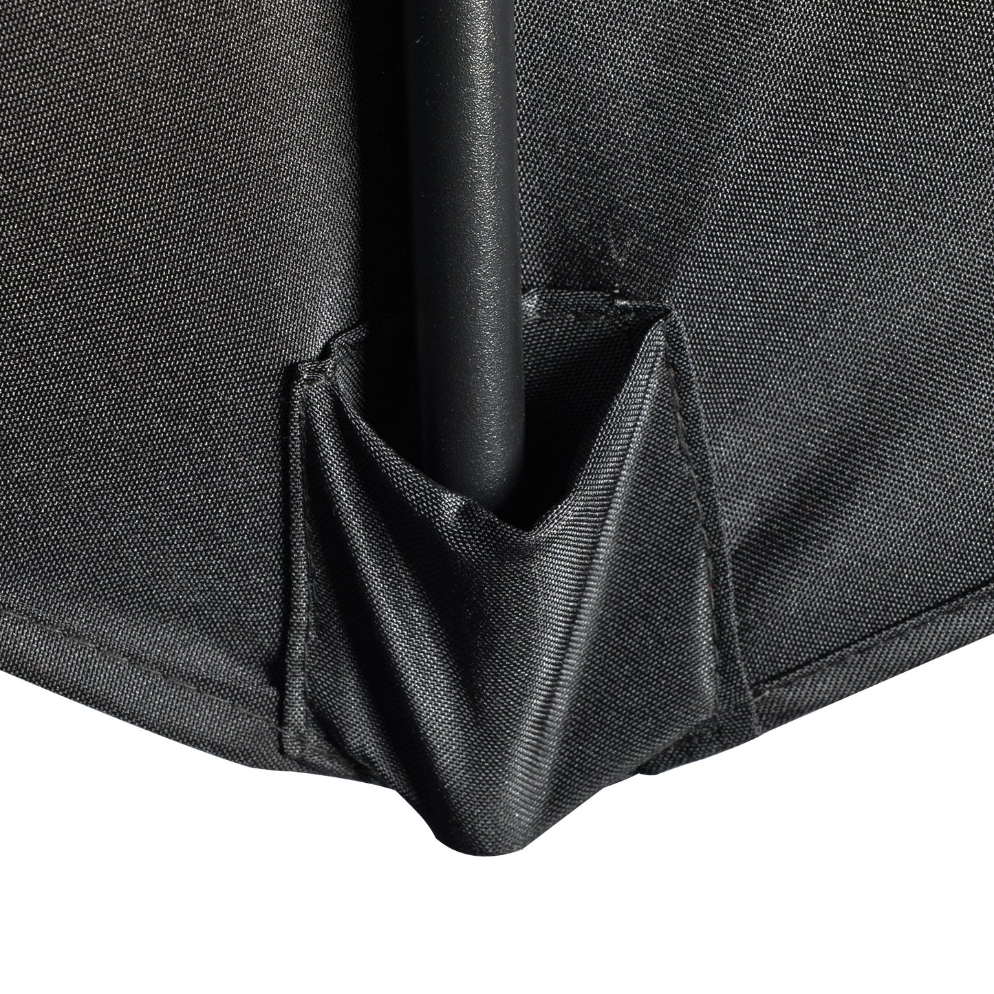9ft Half Round Umbrella Outdoor Patio Garden Balcony Parasol Window Sun Shade w/ 5 Ribs Black
