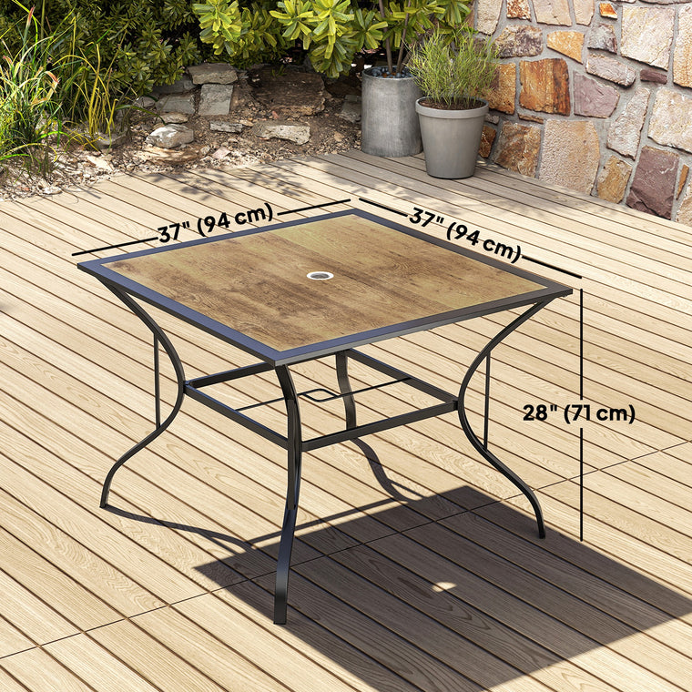 37" Square Dining Table with Umbrella Hole