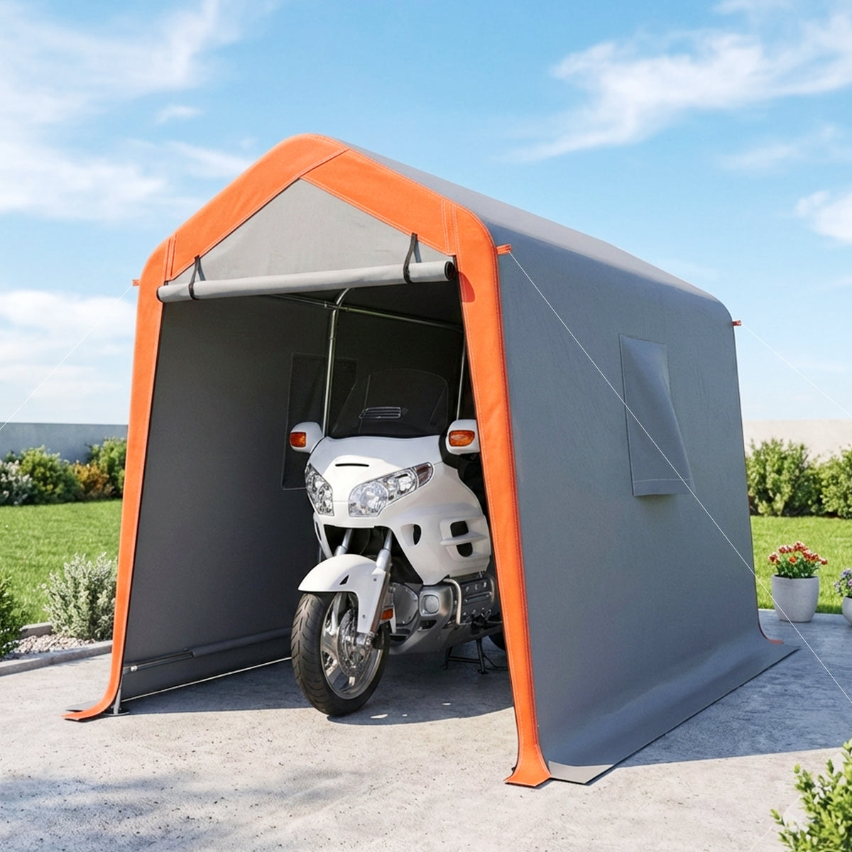 6' x 8' Portable Shed Tent with Door & Windows