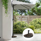 20 lbs Resin Half Round Patio Umbrella Base 20" Outdoor Decorative Parasol Stand Holder For Φ1.5", Φ1.9" Pole, Bronze