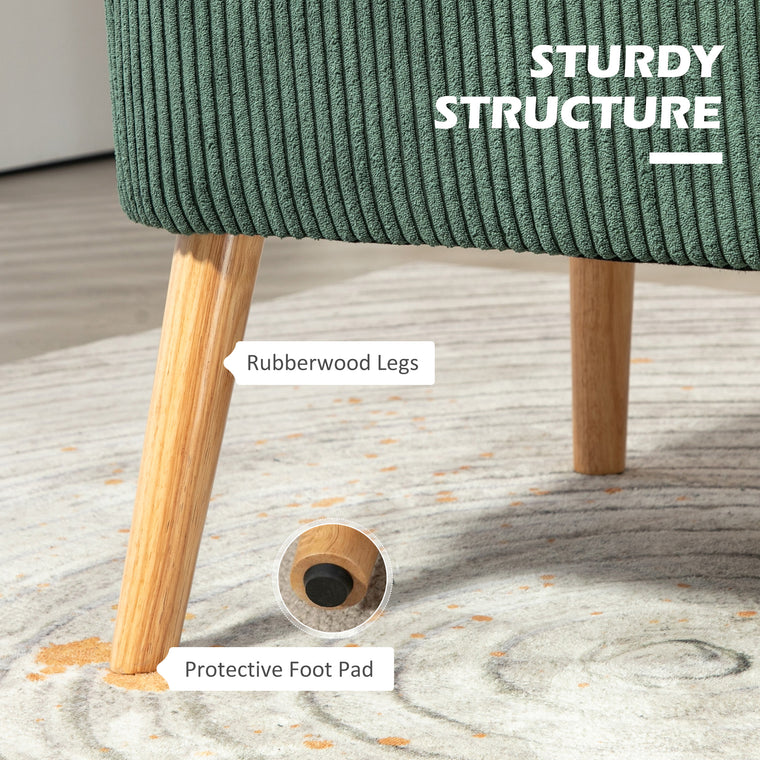 2-Seater Sofa with Rubber Wood Legs