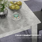 Square Dining Table, Modern Dining Room Table with Faux Cement Effect, Space Saving Small Kitchen Table, Cement Grey