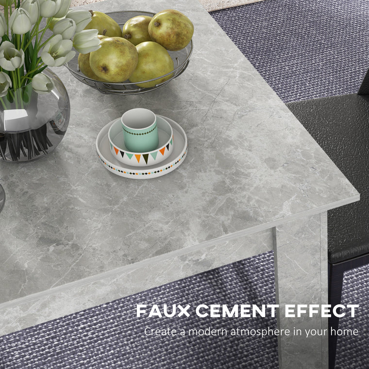 Square Dining Table with Faux Cement Top - Cement Grey