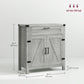 Farmhouse Kitchen Storage Cabinet, Sideboard Buffet Cabinet with 2 Rustic Barn Doors and Drawer, Grey