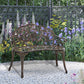 40" Outdoor Garden Bench, Cast Aluminum Antique Rose Style Patio Garden Park Loveseat Bench for Backyard, Porch, Balcony, Lawn, Bronze