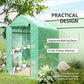 Walk-in Greenhouse Outdoor Portable Plant Flower Growth Warm House with Roll-up Door, 73" x 47" x 75", Green