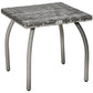 18" Rattan Coffee Table Outdoor Side Table Patio Wicker Furniture, Small Square with All-Weather PE for Garden, Balcony, Backyard, Poolside, Grey