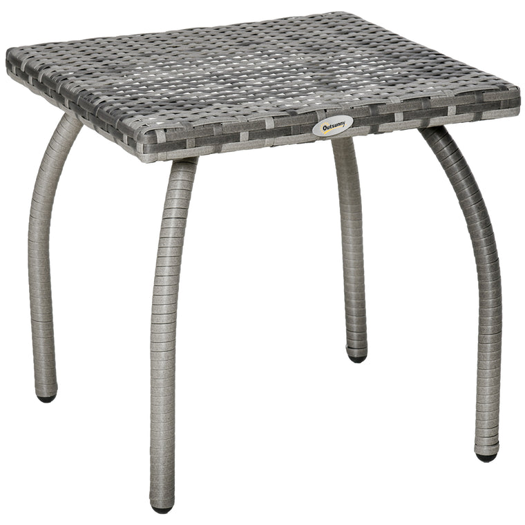 18" Grey Rattan Coffee Table with All-Weather PE