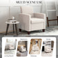 Fabric Accent Chair, Modern Armchair with Seat Cushion and Non-Slip Pads for Living Room, Bedroom, Cream White